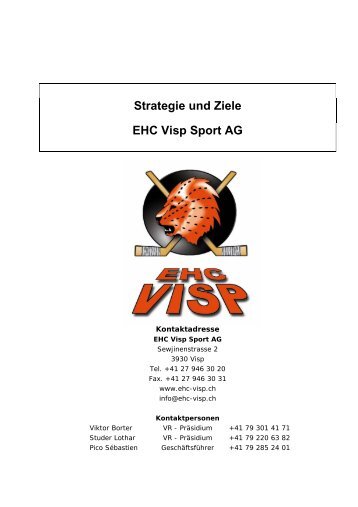 Strategie und Ziele EHC Visp Sport AG