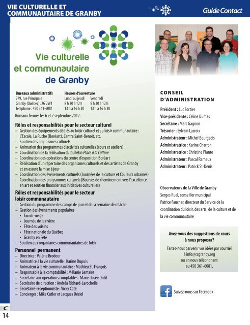 Guide Contact - Ville de Granby