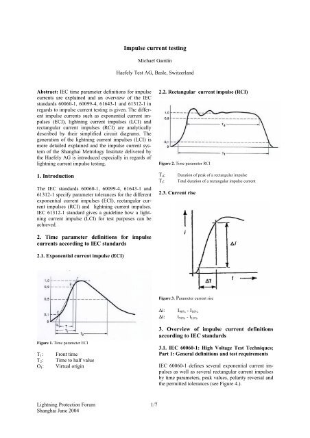 Impulse current testing - Haefely Test AG