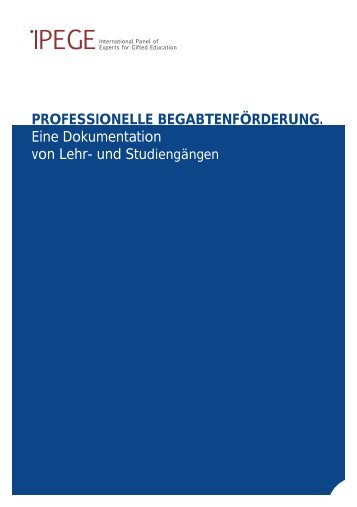 PROFESSIONELLE BEGABTENFÖRDERUNG. Eine ... - Das ÖZBF