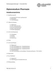 Derzeitiger Studienplan Pharmazie - Universität Wien