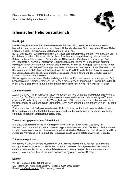 Migration - Evangelisch-Reformierte Kirche des Kantons Luzern