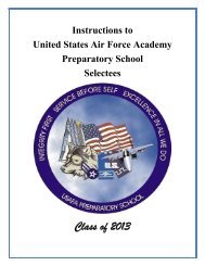 Fact Sheet - United States Air Force Academy