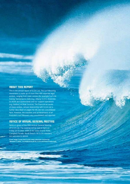 SURF LIFE SAVING AUSTRALIA ANNUAL REPORT 2007–08