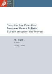 European Patent Bulletin 2012/36 - European Patent Office