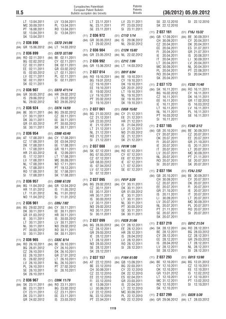 European Patent Bulletin 2012/36 - European Patent Office