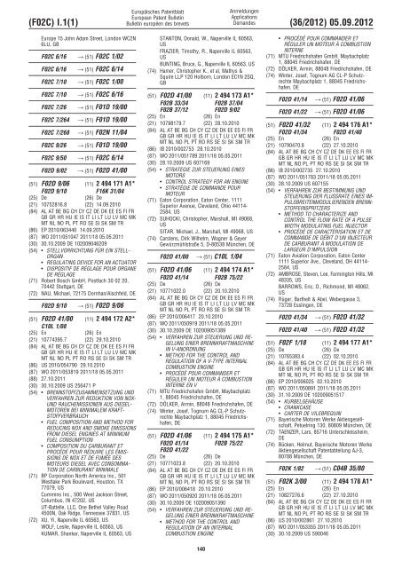 European Patent Bulletin 2012/36 - European Patent Office