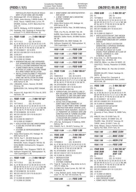 European Patent Bulletin 2012/36 - European Patent Office