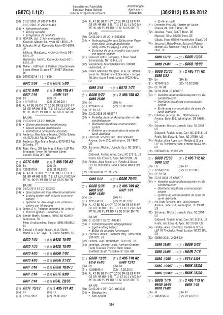 European Patent Bulletin 2012/36 - European Patent Office