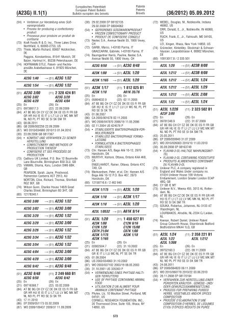 European Patent Bulletin 2012/36 - European Patent Office