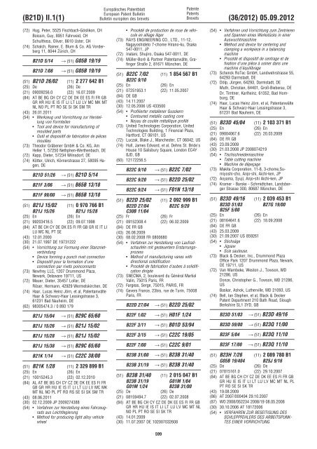 European Patent Bulletin 2012/36 - European Patent Office