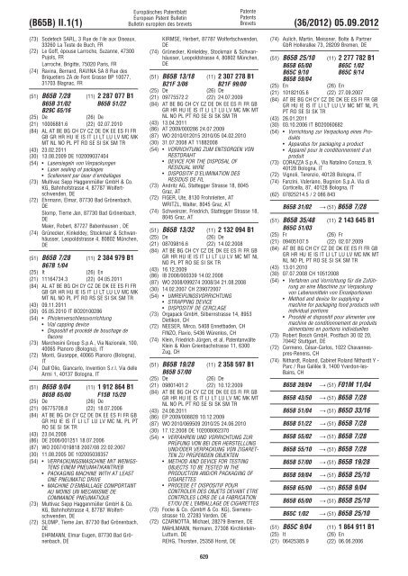 European Patent Bulletin 2012/36 - European Patent Office