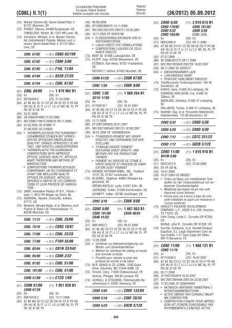 European Patent Bulletin 2012/36 - European Patent Office