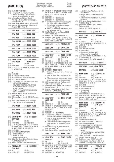 European Patent Bulletin 2012/36 - European Patent Office