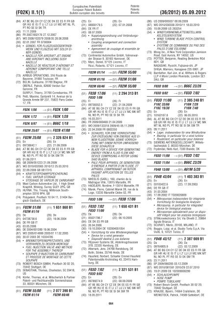 European Patent Bulletin 2012/36 - European Patent Office