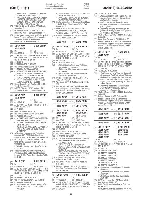 European Patent Bulletin 2012/36 - European Patent Office