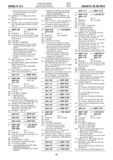 European Patent Bulletin 2012/36 - European Patent Office