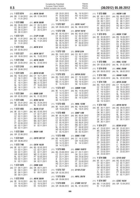 European Patent Bulletin 2012/36 - European Patent Office