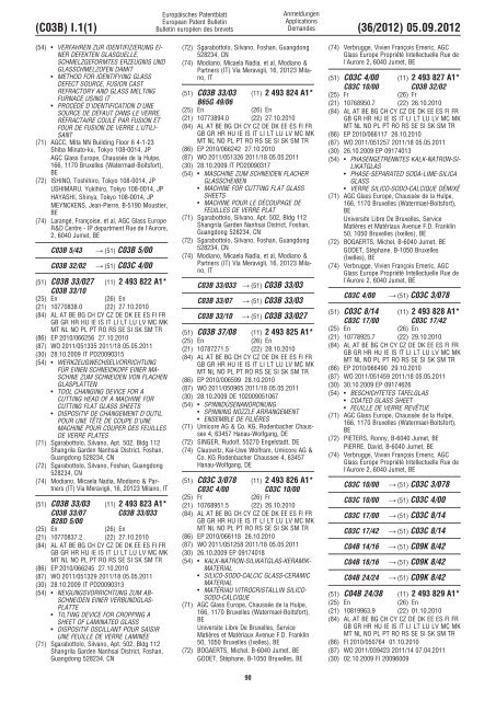 European Patent Bulletin 2012/36 - European Patent Office