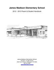 James Madison Handbook - Sheboygan Area School District