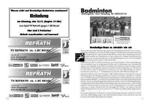 Badminton - TV Refrath