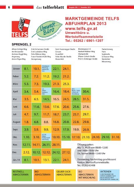 Telferblatt 209 vom 07.12.12 - Marktgemeinde Telfs