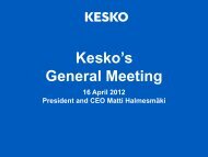 The Presentation of Matti Halmesmäki, President and CEO - Kesko