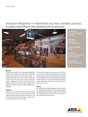 Intersport Megastore Roermond - Axis Communications