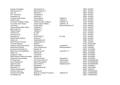 Kaikki jälleenmyyjämme listattuna (PDF) - Garmin