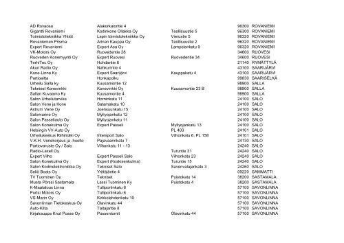 Kaikki jälleenmyyjämme listattuna (PDF) - Garmin