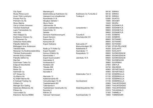 Kaikki jälleenmyyjämme listattuna (PDF) - Garmin