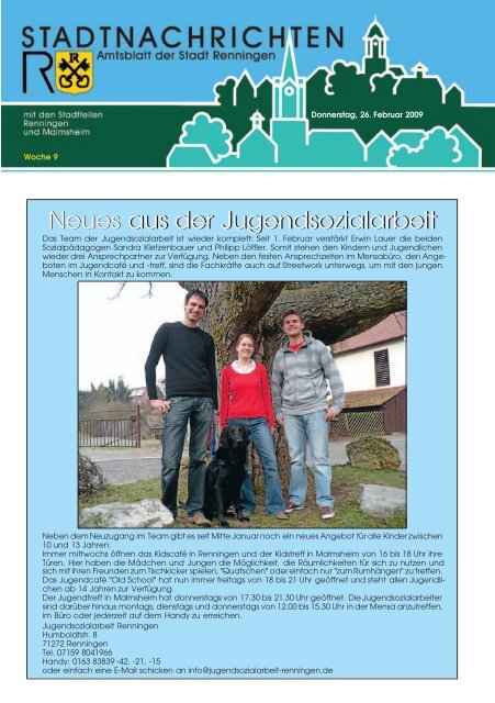 Ausgabe Nr. 09 vom 26.02.2009 - Stadt Renningen