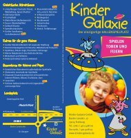 SPIELEN TOBEN UND FEIERN IELEN EN und IERN - Kinder Galaxie