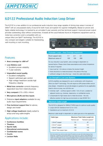 ILD122 Professional Audio Induction Loop Driver - Ampetronic