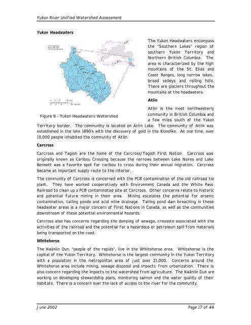 Yukon River Unified Watershed Assessment - Yukon River Inter ...