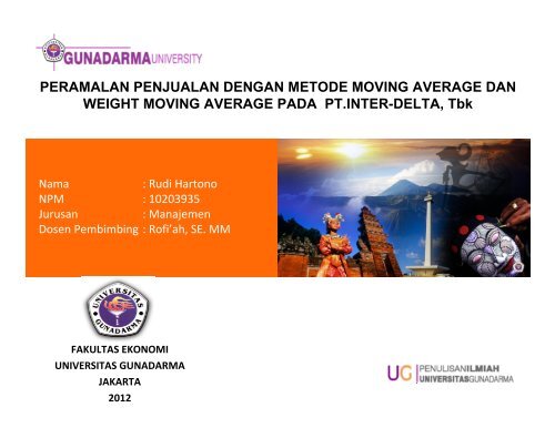 Template Ppt Skripsi Gunadarma Ide Judul Skripsi Universitas