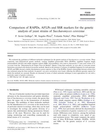 Comparison of RAPDs, AFLPs and SSR markers for the genetic ...