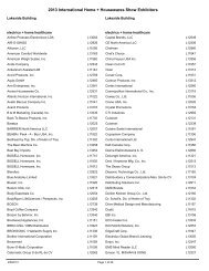 Exhibitor List by Category - International Housewares Association