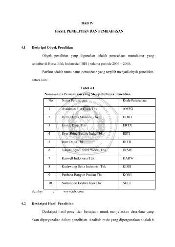 BAB IV HASIL PENELITIAN DAN PEMBAHASAN 4.1 Deskripsi ...