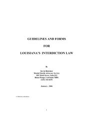 GUIDELINES AND FORMS FOR LOUISIANA'S INTERDICTION LAW