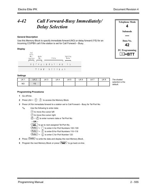 Electra Elite IPK Programming Manual - Southwestern Telephone ...