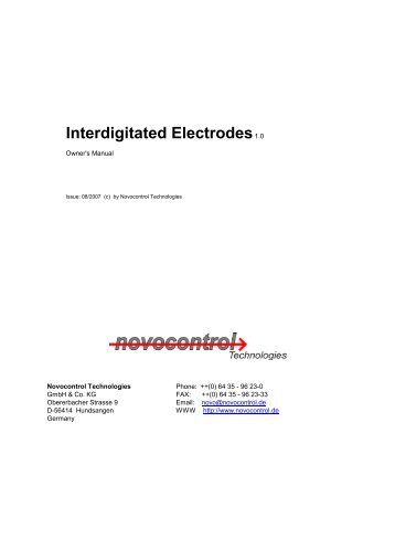 Interdigitated Electrodes1.0 - Novocontrol