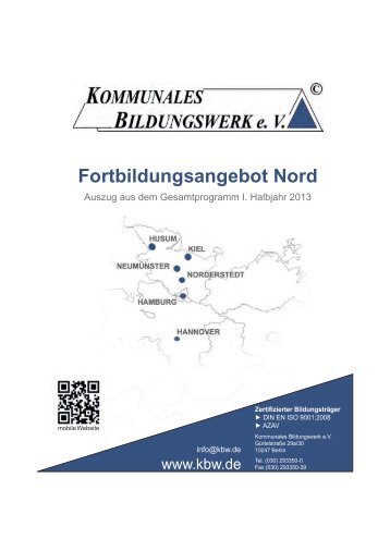 Fortbildungsangebot Nord - Kommunales Bildungswerk eV