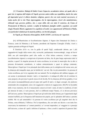 Forastiero. Dialogi di Giulio Cesare Capaccio, accademico otioso ...