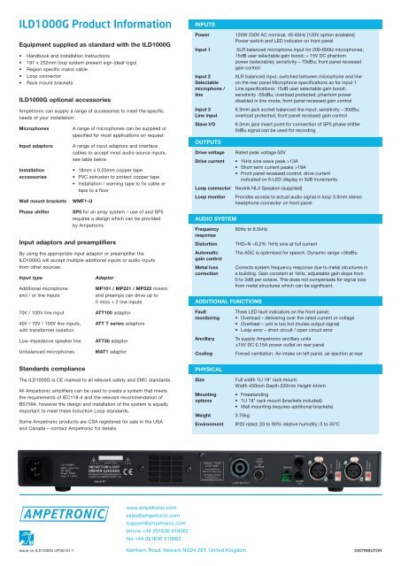 data sheet_ILD1000.indd - David Norman GmbH