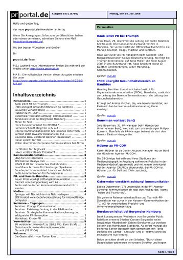 prportal.de - Newsletter