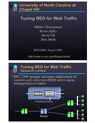 Tuning RED for Web Traffic - University of North Carolina at Chapel ...