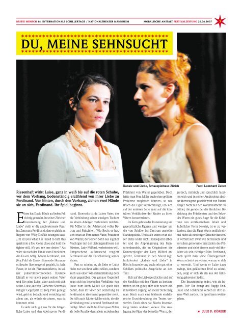 festivalzeitung nr. 05 / 20.06.2007 - Schillertage