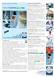 ECOSTAR Greenline HOSCH ECOSTAR ... - Hostettler Sanitär