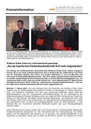 Jubiläums-Pressemappe - Klinikum Dritter Orden München